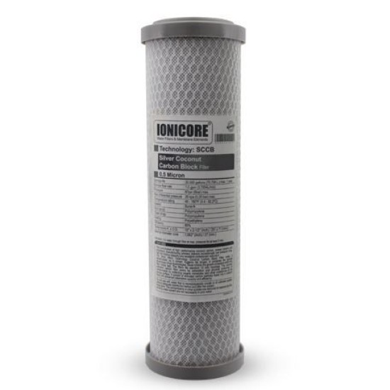 ΑΝΤΑΛΛΑΚΤΙΚΟ ΦΙΛΤΡΟ NΕΡΟΥ ΑΝΘΡΑΚΑ IONICORE CARBON BLOCK COCONUT 0.5 MICRON 2.5''X10''