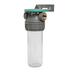 WATER FILTER HOUSING 10'' CENTRAL SUPPLY ECOSOFT 3/4'' WITH SEDIMENT FILTER CLEAR