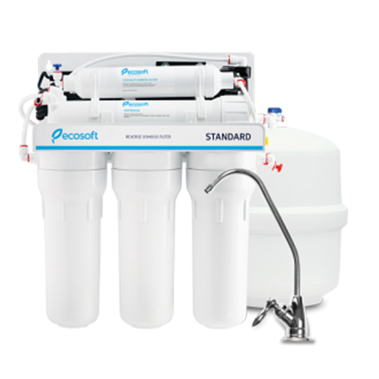 ΦΙΛΤΡΟ ΝΕΡΟΥ ΑΝΤΙΣΤΡΟΦΗΣ ΟΣΜΩΣΗΣ ECOSOFT 50GPD 5-ΣΤΑΔΙΩΝ ΜΕ ΙΧΝΟΣΤΟΙΧΕΙΑ + ΑΝΤΛΙΑ ΠΙΕΣΗΣ